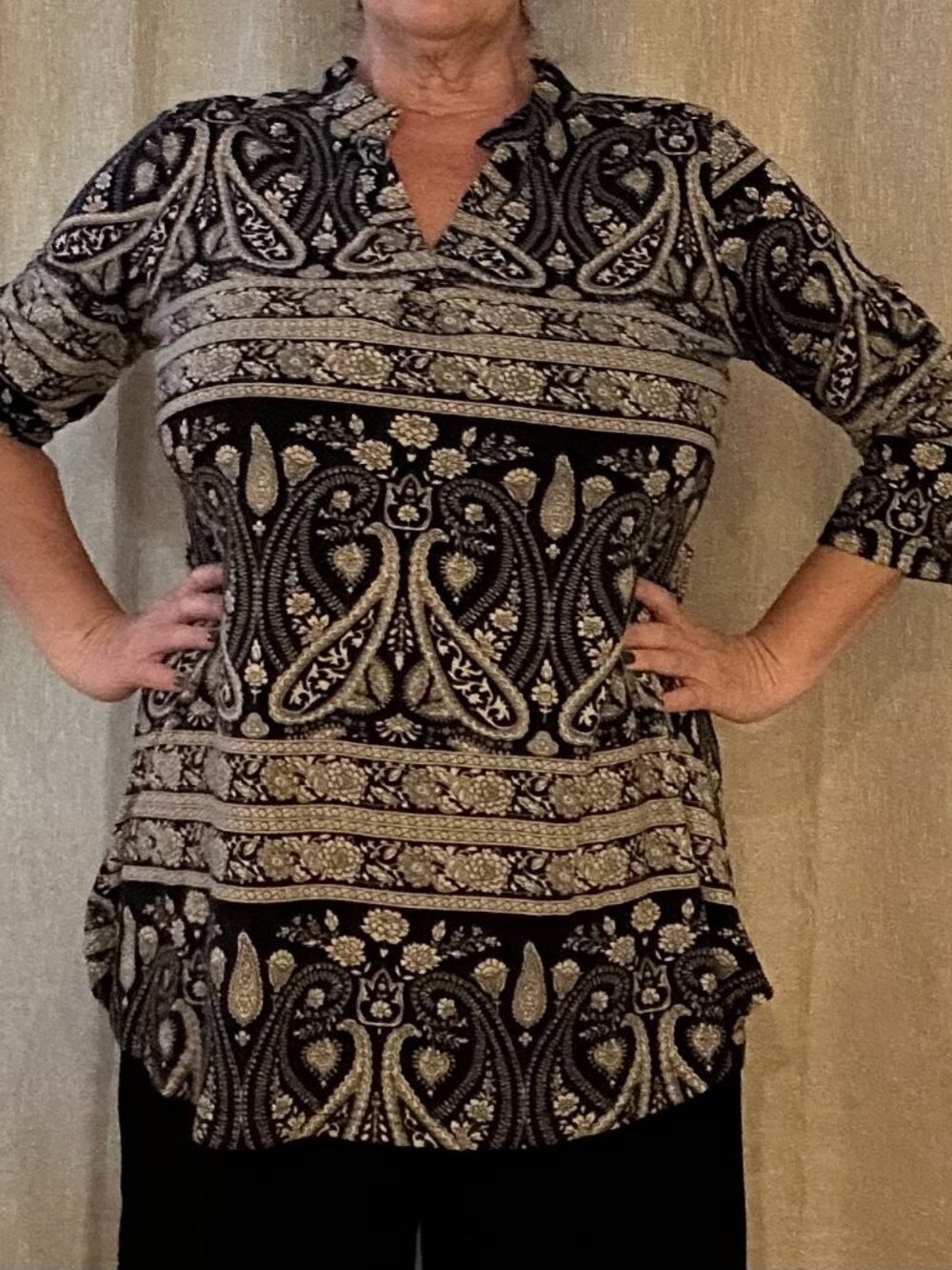Paisley stretch womens top
